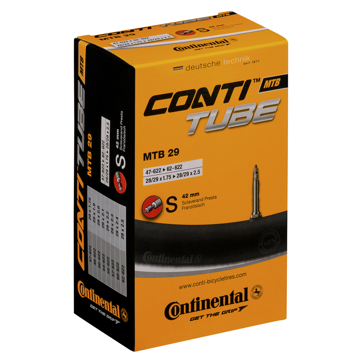 Continental MTB Wide 29" 65-622–70-622 Schrader 40mm slange