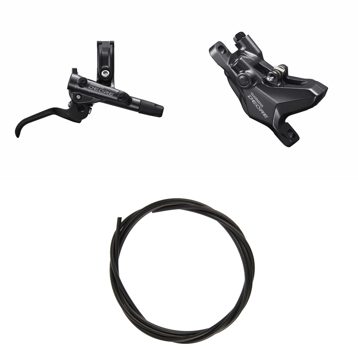 Shimano Deore Hydraulisk skivebremssett BRM6100KTBLM6100 Høyre / bak Resin uten finne Uten adapter 1700 (sort)