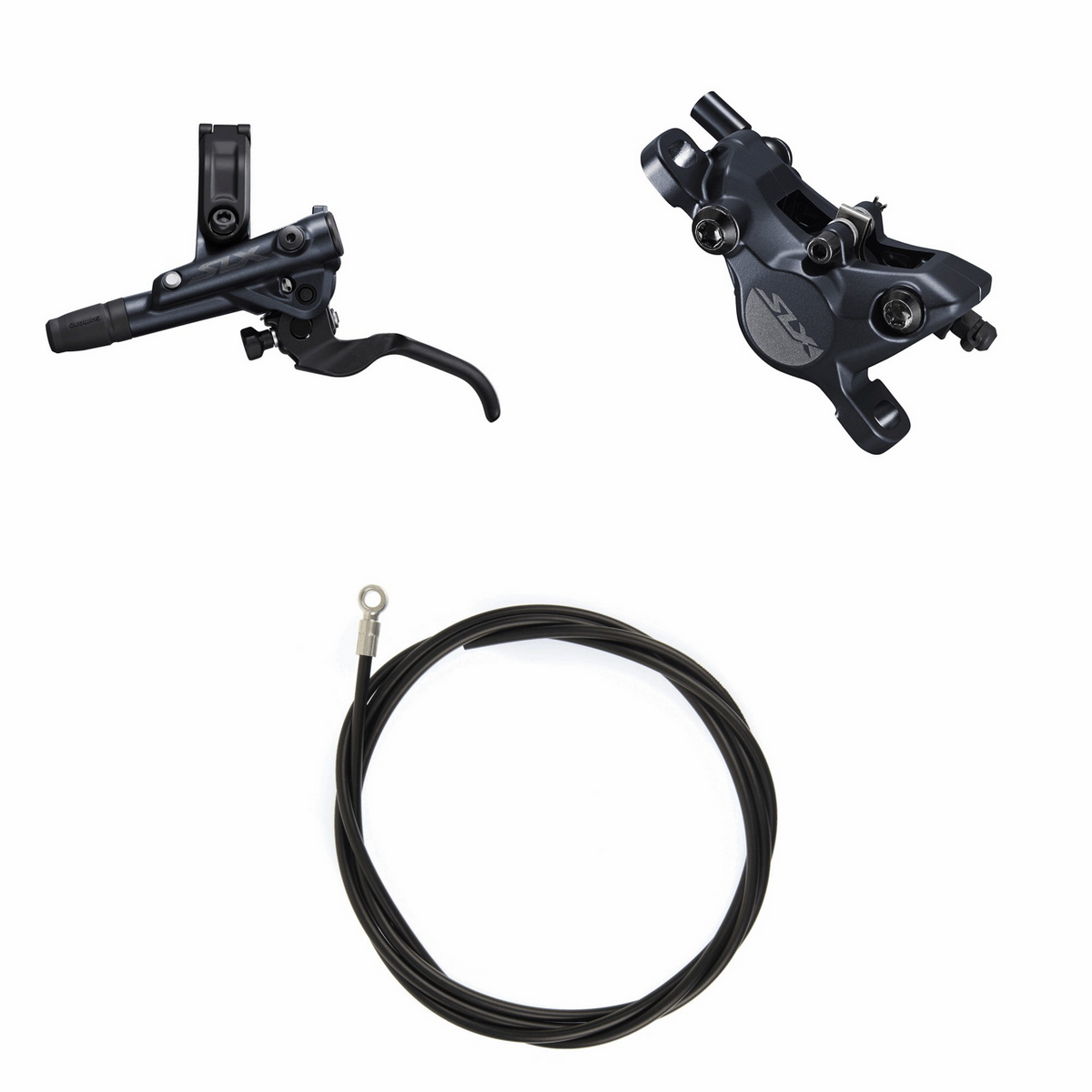 Shimano SLX Hydraulisk skivebremssett BRM7100JTBLM7100 Venstre / foran Resin uten finne Uten adapter 1000 (sort)