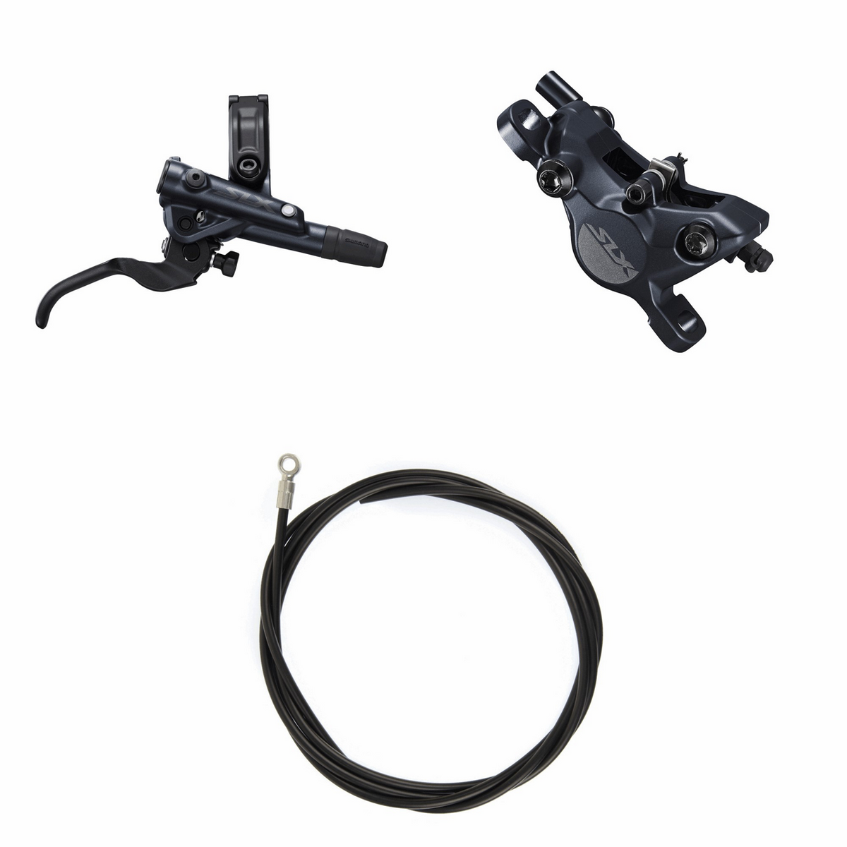 Shimano SLX Hydraulisk skivebremssett BRM7100JTBLM7100 Høyre / bak Resin uten finne Uten adapter 1700 (sort)