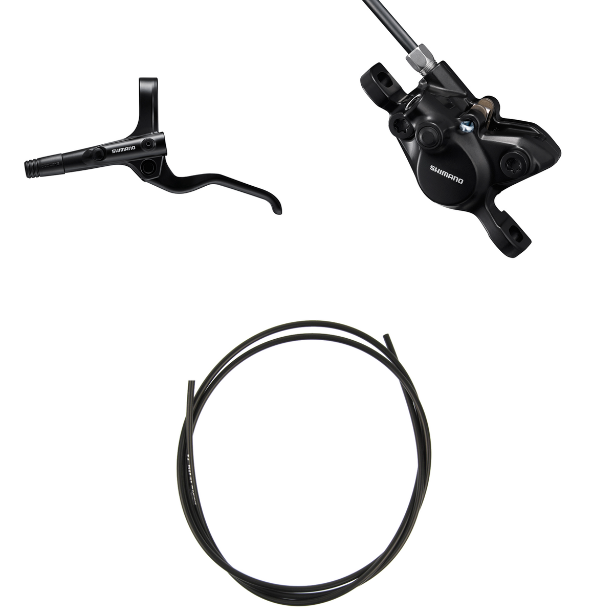 Shimano Hydraulisk skivebremssett BRMT201KITMT200 Venstre / foran Resin uten finne Uten adapter for bakmontert gaffel 1000 (sort)