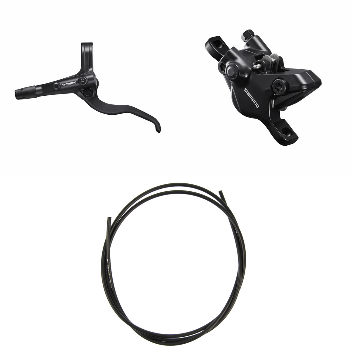 Shimano Hydraulisk skivebremssett BRMT410KTBLMT401 Venstre / foran Resin uten finne Uten adapter for bakmontert gaffel 1000 (sort)