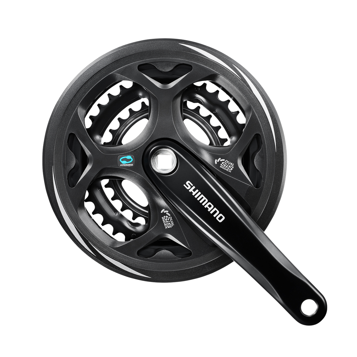 Shimano Altus Kranksett FC-M311 Square 175,0 mm 48-38-28T Svart For enhetskranklager Med kjedesikring
