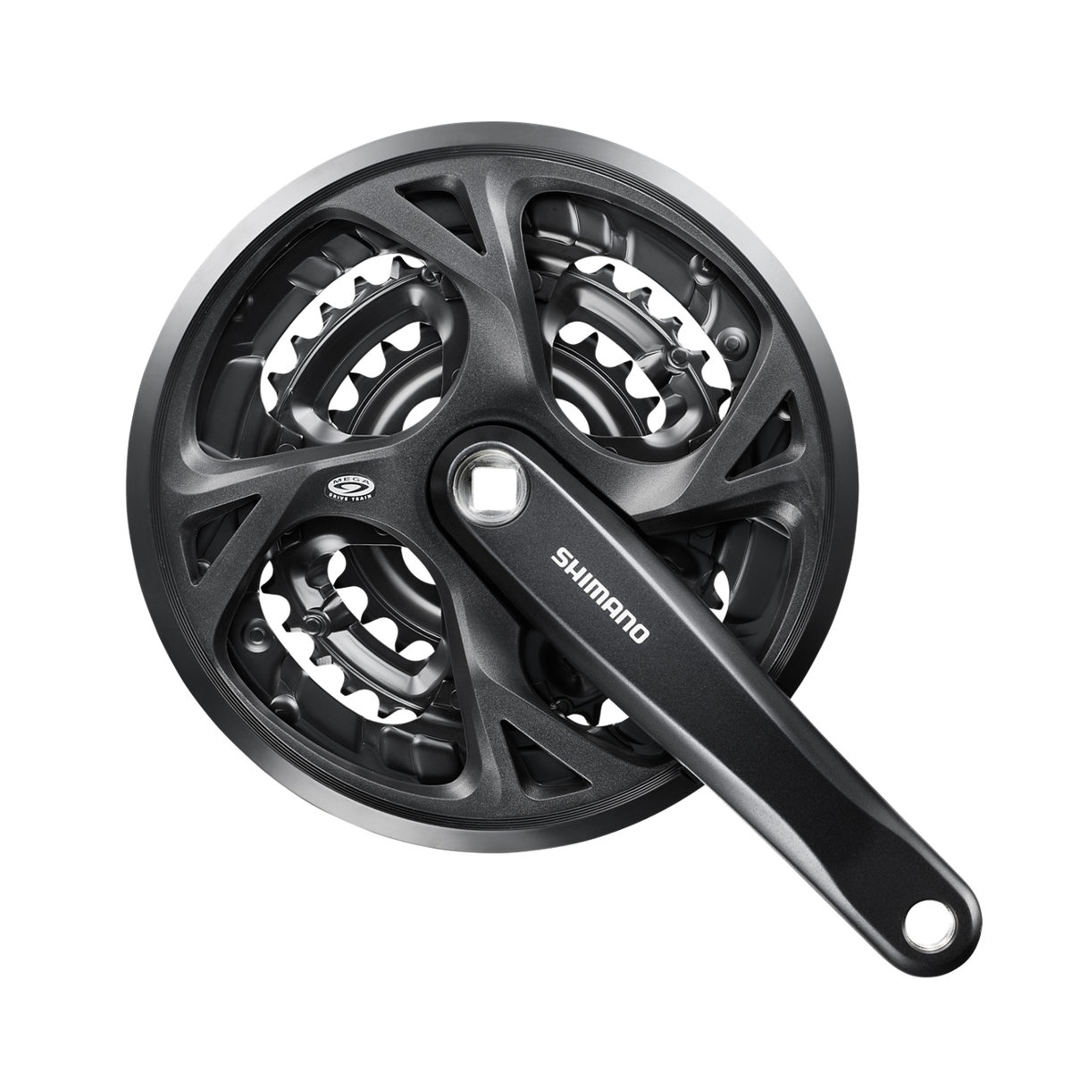 Shimano Kranksett FC-M371 Square 9-delt 175,0 mm 48–36–26T Svart For enhetskranklager Med kjedesikring