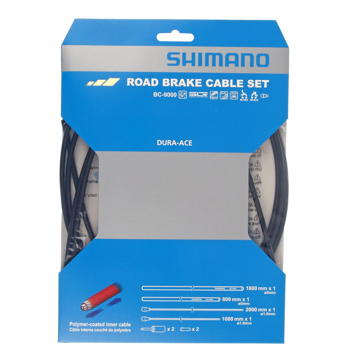 Shimano BC-9000 polymerbelagt bremsevaier – sett [svart]