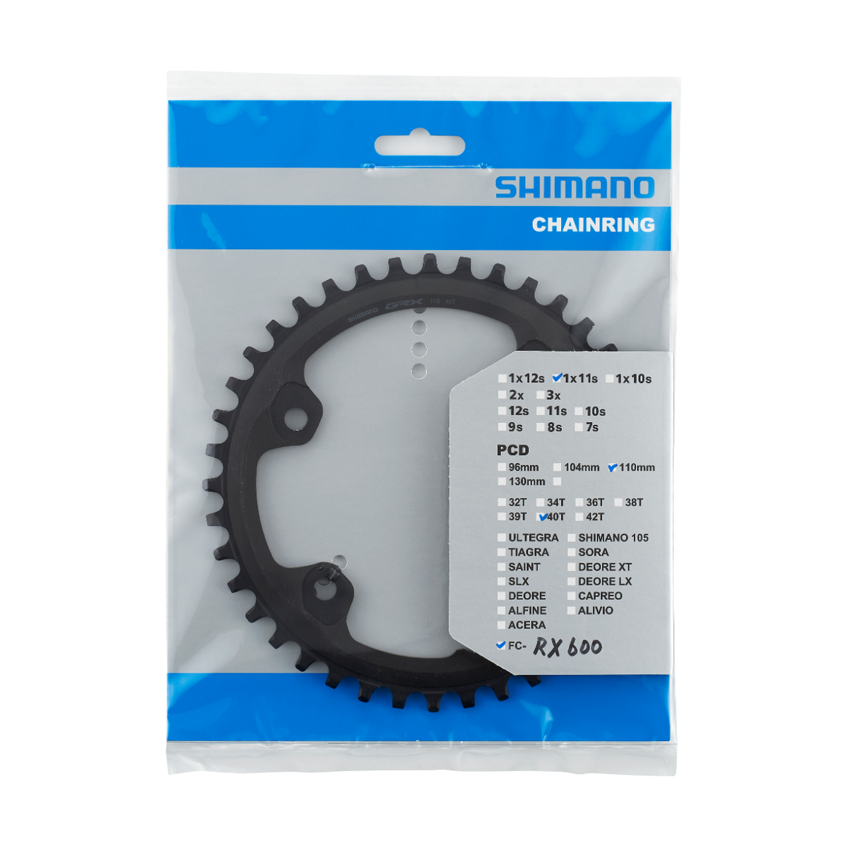 Shimano GRX Krankdrev 40T for FC-RX600-1