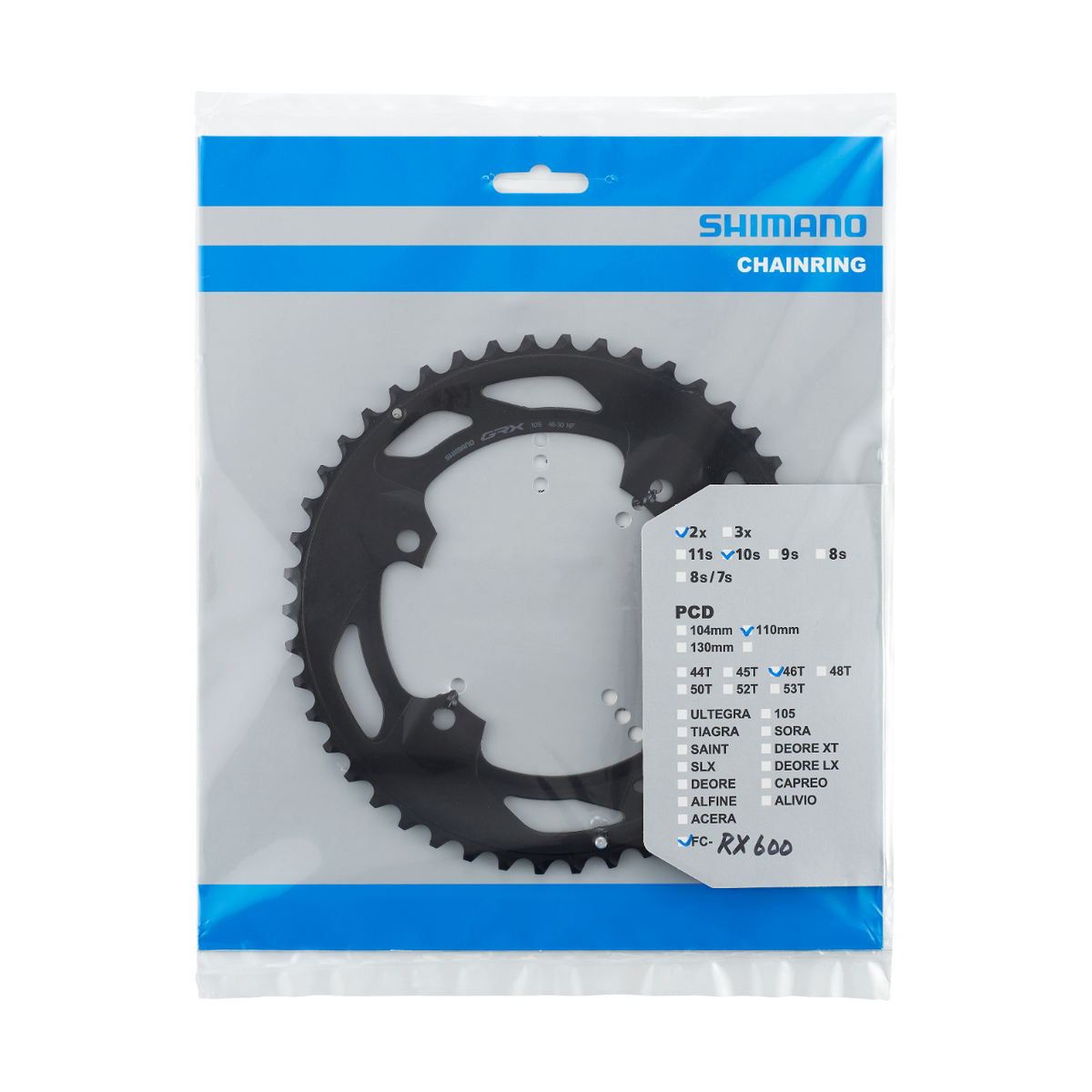 Shimano GRX Krankdrev 46T for FC-RX600-10