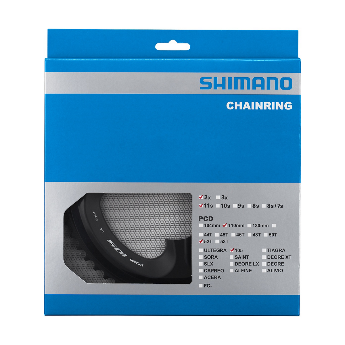 Shimano 105 Krankdrev 52T for FC-R7000(Svart)